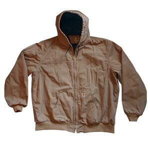 Carhartt Insulated Ripstop Hooded Active Jacket 100108 253 Khaki Men's Sz 3XLT